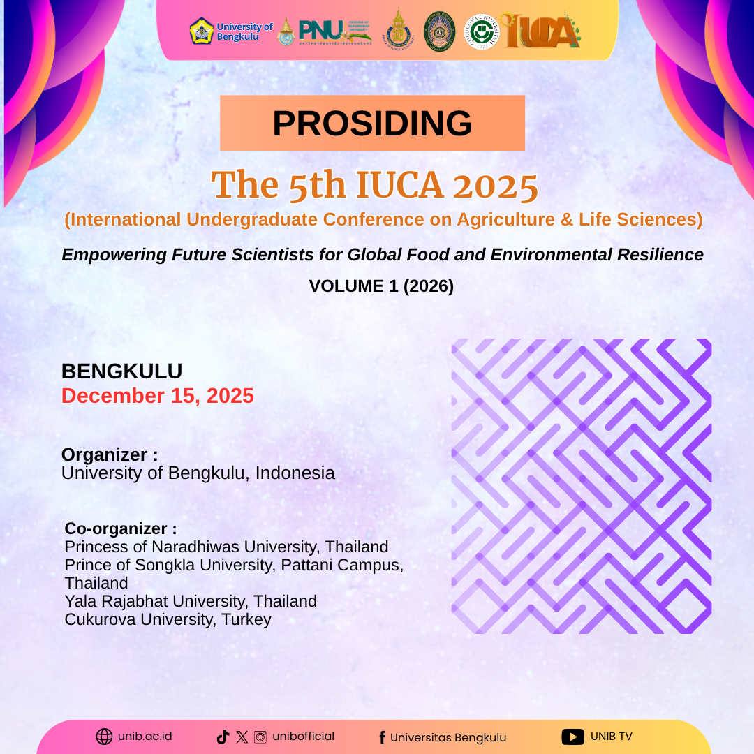 					View Vol. 1 (2026): The Proceedings of the International Undergraduate Conference on Agriculture and Life Sciences
				